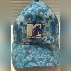 MTV Tie-Dye Blue Strapback bmBaseball Hat, NWOT